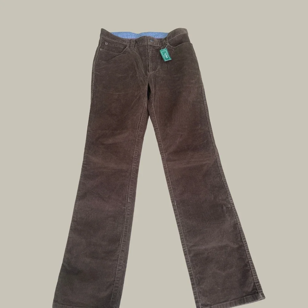 LL Bean Mens Standard Fit Corduroy Pants Brown 32x32 502837 New With Tags